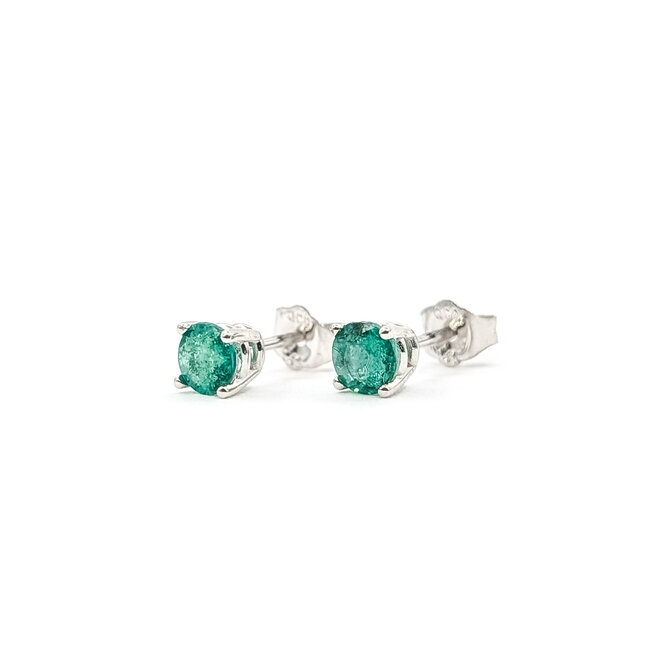Earrings Stud 0.50ctw Emerald 14kw 4mm .74g 126050015
