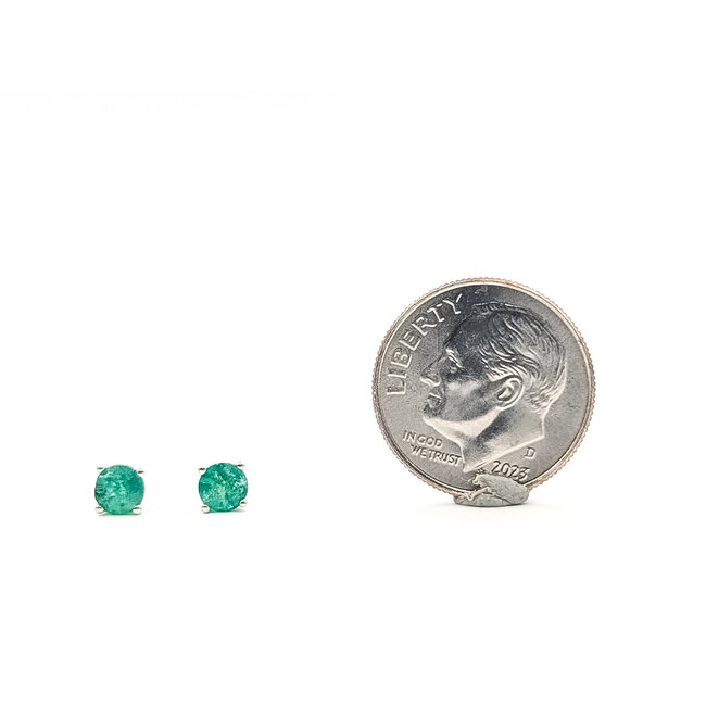 Earrings Stud 0.50ctw Emerald 14kw 4mm .74g 126050015