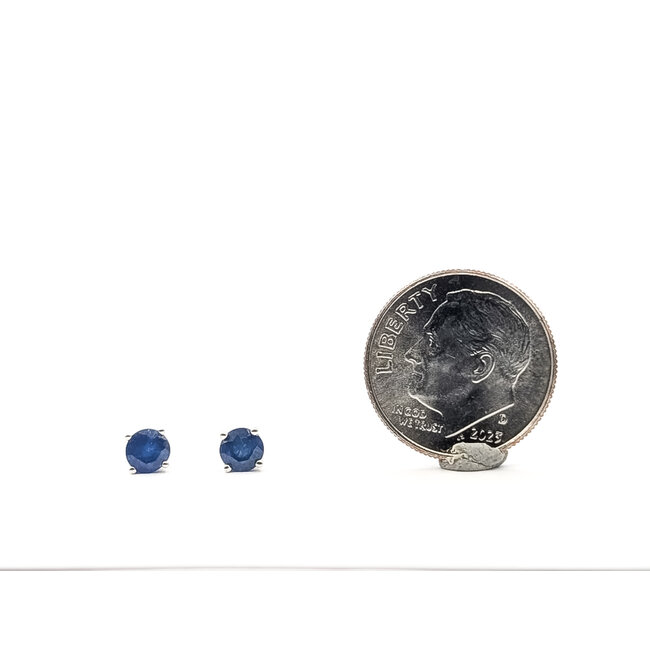 Earrings Stud 4mm Sapphire 14kw 4mm .82g 126050016