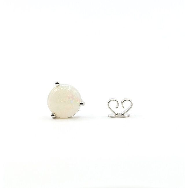 Earrings Stud 1.49ctw Opal 14kw 7mm 1.47g 126050013