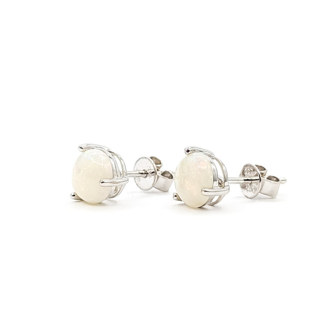 Earrings Stud 1.49ctw Opal 14kw 7mm 1.47g 126050013