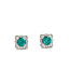 Earrings Stud 0.16ctw Round Diamonds 0.57ctw Emerald 14kw 7mm 1.46g 126050017