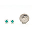 Earrings Stud 0.16ctw Round Diamonds 0.57ctw Emerald 14kw 7mm 1.46g 126050017