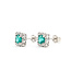 Earrings Stud 0.16ctw Round Diamonds 0.57ctw Emerald 14kw 7mm 1.46g 126050017