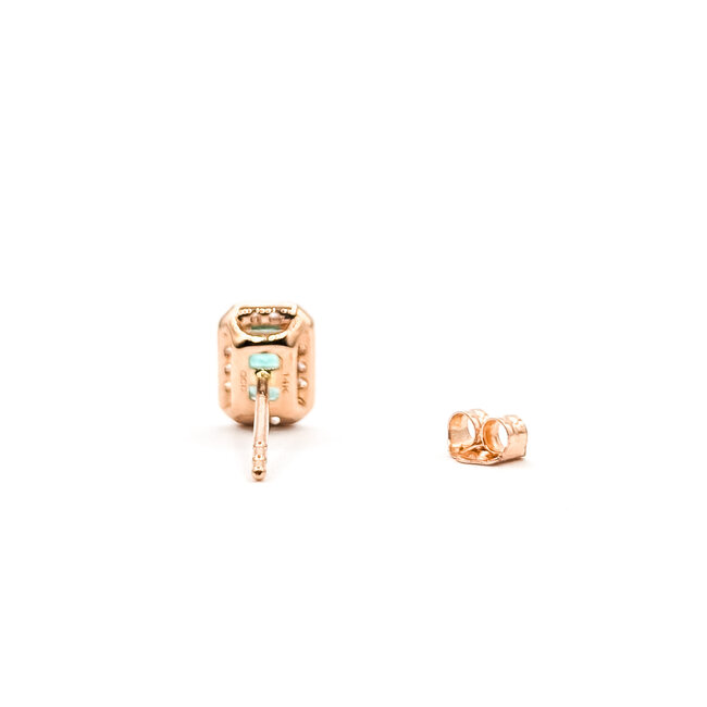 Earrings Stud 0.14ctw Round Diamonds 0.47ctw Emerald 14kr .25x.2" 1.30g 126050011