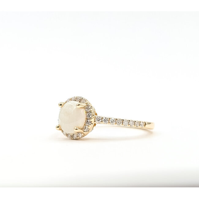 Ring Halo 0.32ctw Round Diamonds 0.76ctw Opal 14ky 2mm Sz7 3.05g 126050023