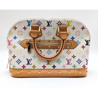 Handbag Louis Vuitton Alma Monogram Blanc Murakami 126055009