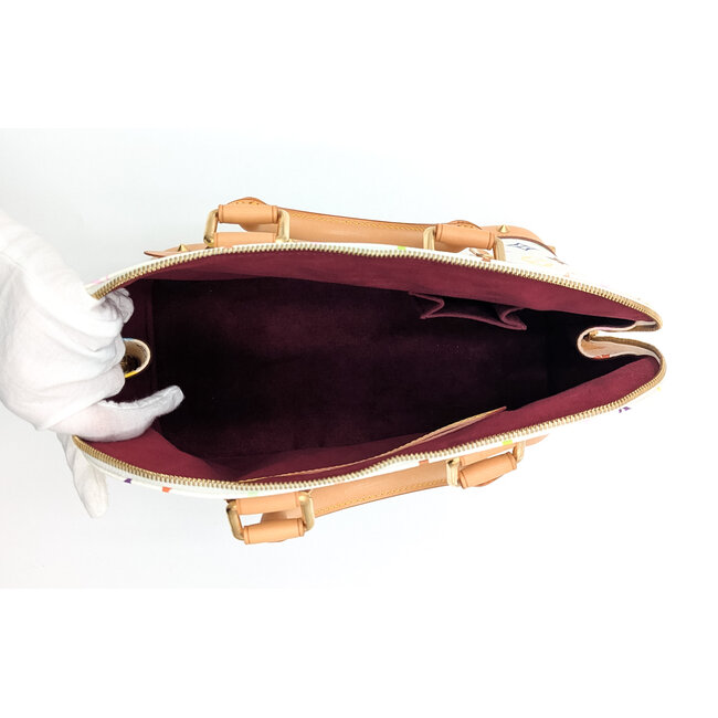 Handbag Louis Vuitton Alma Monogram Blanc Murakami 126055009
