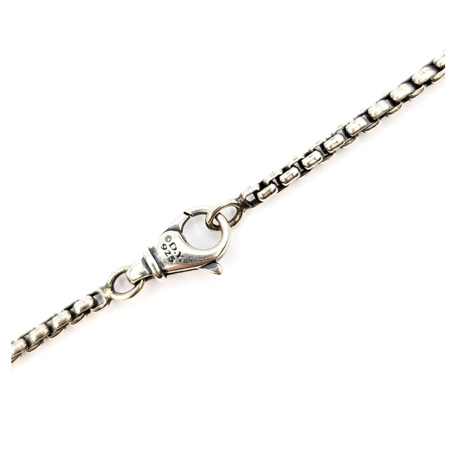 Pendant David Yurman Cable Onyx & MOP .18ctw Round Diamonds Sterling 2.4x1.8" 24" 38.58g 126050031