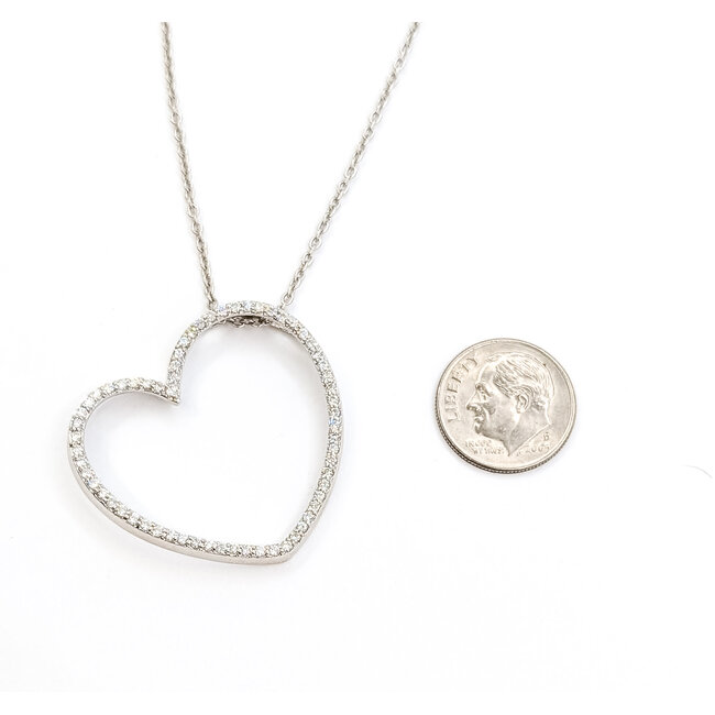 Pendant Heart .50ctw Round Diamonds 18kw 1.4x1.25" 16" 8.76g 126050028