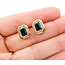 Earrings Stud Halo .33ctw Round Diamonds 1.50ctw Green Emerald 14ky .4x.3" 5.46g 126050030