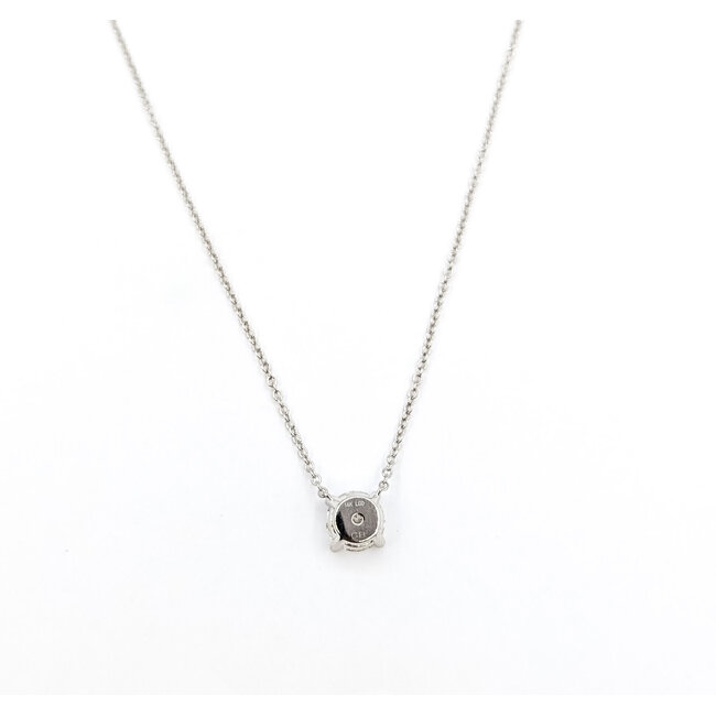 Necklace Solitaire 1.00ct Round Lab Grown Diamond 14kw 18" 2.46g 126040070
