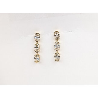 Earrings Dangle 2.50ctw Oval Lab Grown Diamonds 14ky .9x.15" 3.08g 126040052