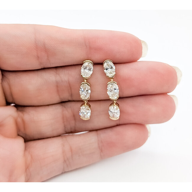 Earrings Dangle 2.50ctw Oval Lab Grown Diamonds 14ky .9x.15" 3.08g 126040052