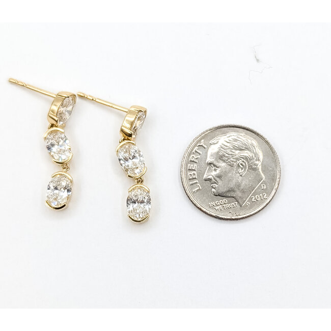 Earrings Dangle 2.50ctw Oval Lab Grown Diamonds 14ky .9x.15" 3.08g 126040052