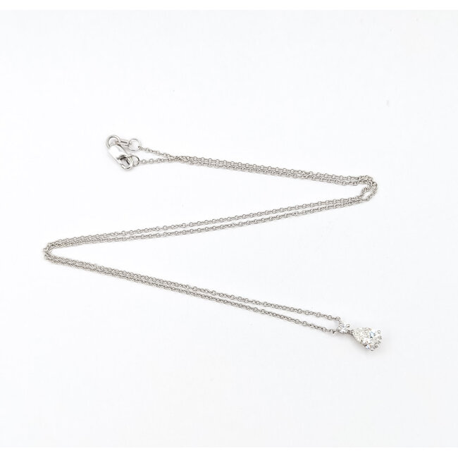 Necklace Solitaire 0.50ct Pear Lab Grown Diamond 14kw 18" 1.98g 126040065