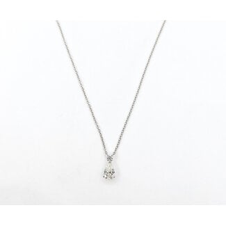 Necklace 2-Stone .58ctw Pear & Round Lab Grown Diamond 14kw 18" 2.10g 126040072