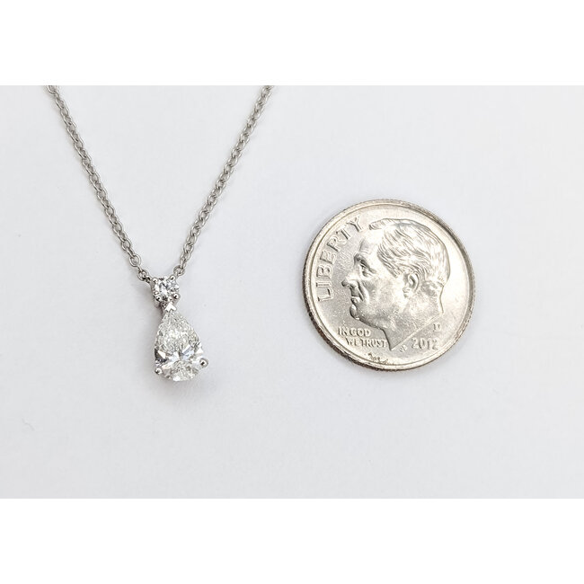 Necklace 2-Stone .58ctw Pear & Round Lab Grown Diamond 14kw 18" 2.10g 126040072