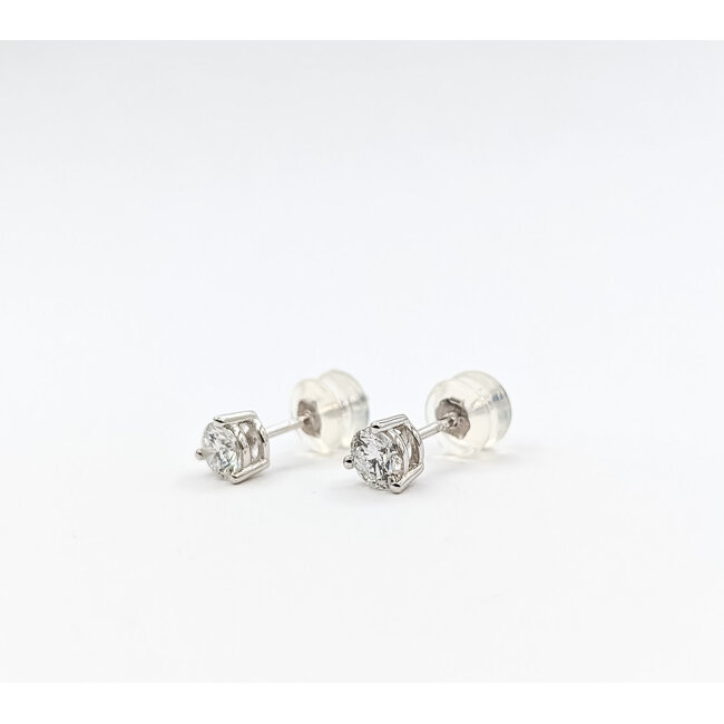 Earrings Stud 0.58ctw Round Lab Grown Diamonds 14kw 4.5mm 1.14g 126040057
