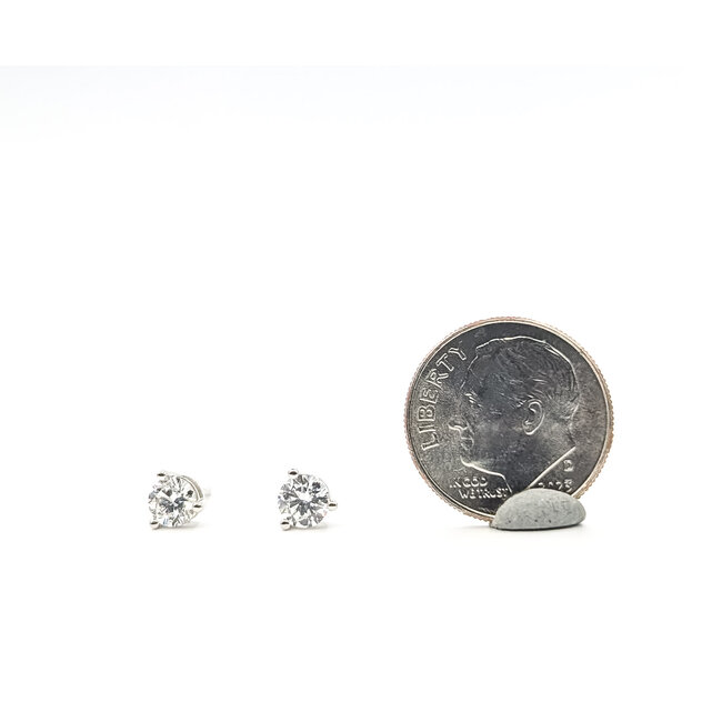 Earrings Stud 0.58ctw Round Lab Grown Diamonds 14kw 4.5mm 1.14g 126040057