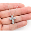 Pendant Cross W/Chain 1.00ctw Round Lab Grown Diamonds 14kw .6x.5" 16-17-18" 2.78g 126040073