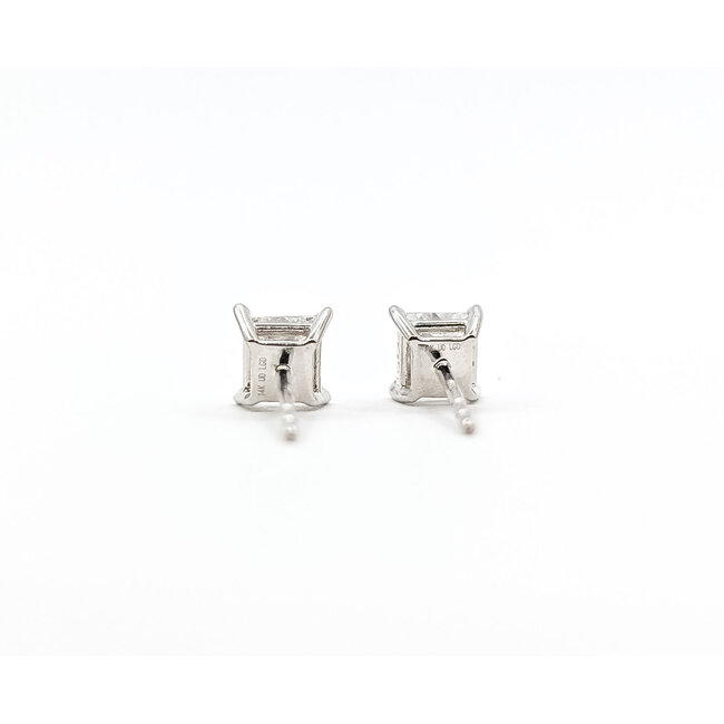 Earrings Stud 1.20ctw Princess Lab Grown Diamonds 14kw 4.5mm 1.32g 126040058