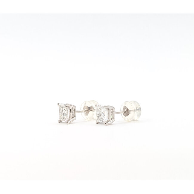 Earrings Stud 1.20ctw Princess Lab Grown Diamonds 14kw 4.5mm 1.32g 126040058