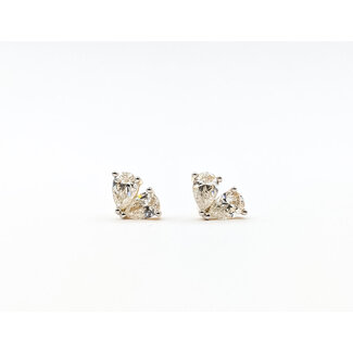 Earrings Two Stone 1.00ctw Pear Lab Grown Diamonds 14ky 9x6mm 1.23g 126040061