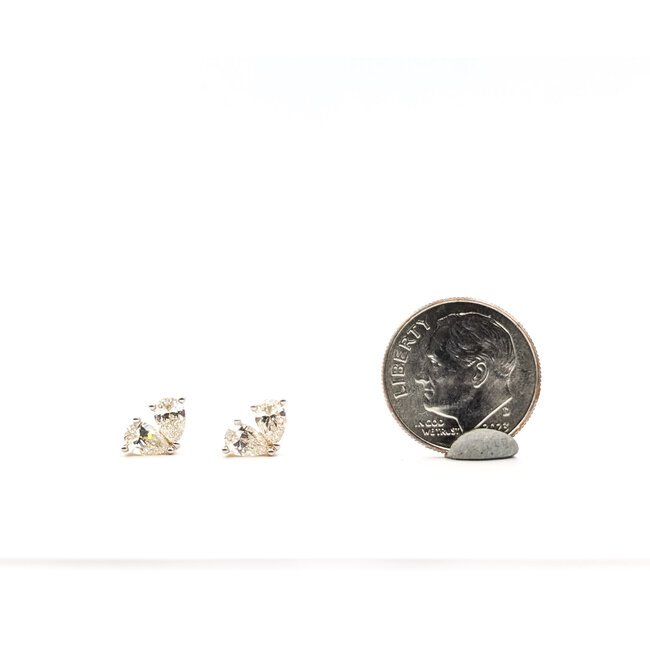 Earrings Two Stone 1.00ctw Pear Lab Grown Diamonds 14ky 9x6mm 1.23g 126040061
