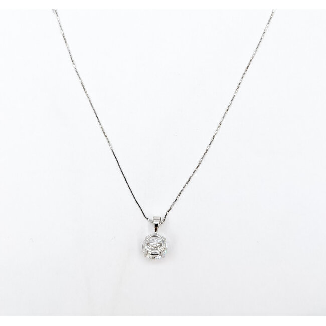 Pendant Solitaire W/Chain 2.00ct Round Lab Grown Diamond 14kw 9mm 18" 2.00g 126040074