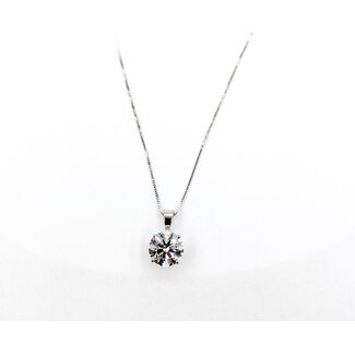 Pendant Solitaire W/Chain 2.00ct Round Lab Grown Diamond 14kw 9mm 18" 2.00g 126040074