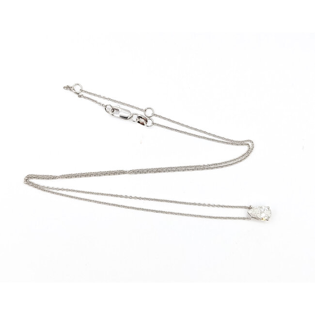 Necklace Solitaire 0.50ct Pear Lab Grown Diamond 14kw 18" 1.98g 126040065
