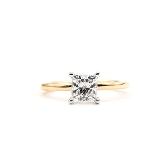 Ring Engagement Solitaire 1.00ct Princess Lab Grown Diamond 14ky 1.75mm Sz7 3.09g 126040040