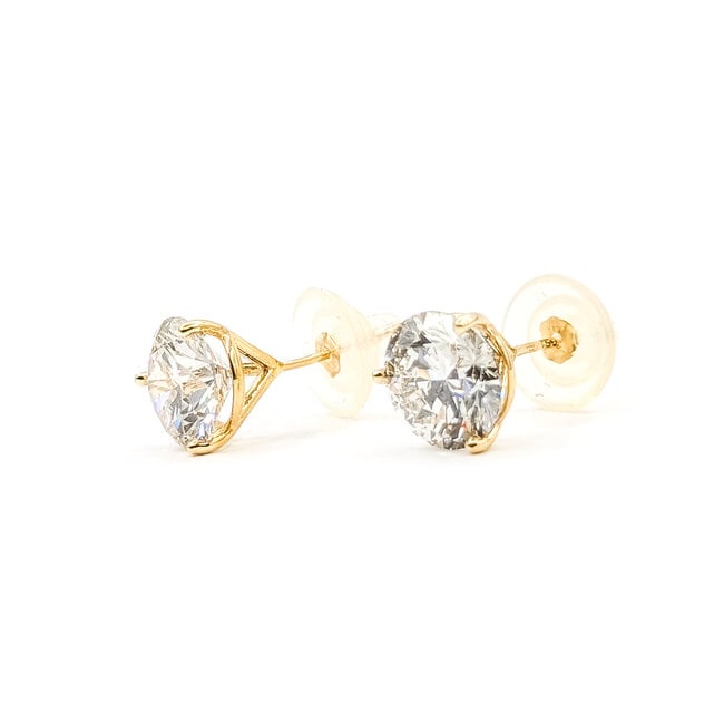Earrings Stud 6.00ctw Round Lab Grown Diamonds IGI 18ky 9mm 2.7g 126040064