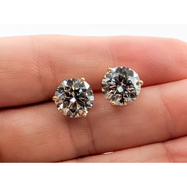 Earrings Stud 6.00ctw Round Lab Grown Diamonds IGI 18ky 9mm 2.7g 126040064