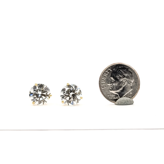 Earrings Stud 6.00ctw Round Lab Grown Diamonds IGI 18ky 9mm 2.7g 126040064
