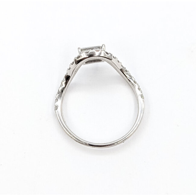Ring Contour 1.00ctw Emerald & Round Lab Grown Diamonds 10kw 1.9mm Sz7 1.76g 126040036