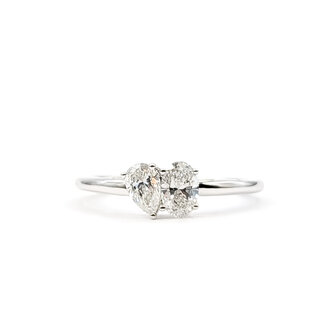 Ring Toi Et Moi 0.56ctw Oval & Pear Lab Grown Diamonds 14kw 1.5mm Sz7 2.05g 126040034
