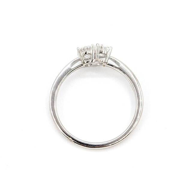 Ring Toi Et Moi 0.56ctw Oval & Pear Lab Grown Diamonds 14kw 1.5mm Sz7 2.05g 126040034