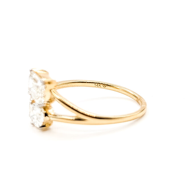 Ring 3-Stone 1.75ctw Oval, Pear, Emerald Lab Grown Diamonds 14ky 1.4mm Sz7 2.14g 126040038