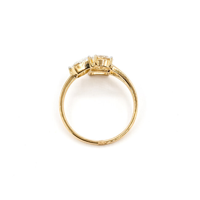 Ring 3-Stone 1.75ctw Oval, Pear, Emerald Lab Grown Diamonds 14ky 1.4mm Sz7 2.14g 126040038