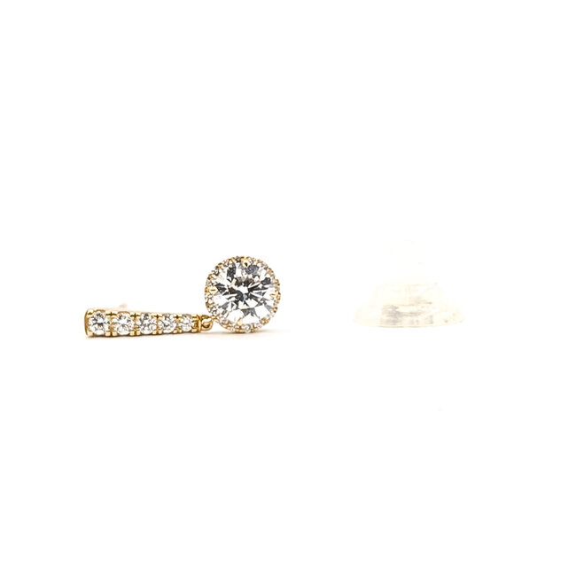 Earrings Stud Dangle 1.25ctw Round Lab Grown Diamonds 14ky .6x.25" 2.12g 126040053