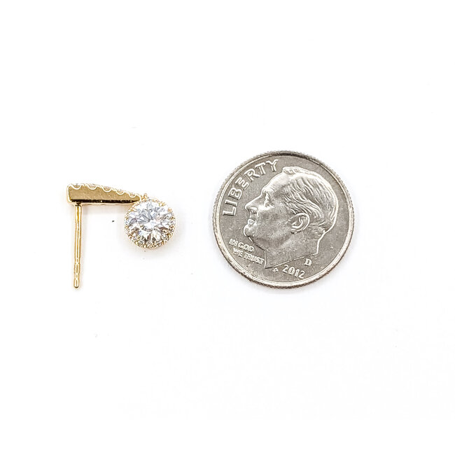 Earrings Stud Dangle 1.25ctw Round Lab Grown Diamonds 14ky .6x.25" 2.12g 126040053