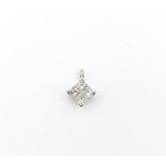 Pendant Illusion Set .50ctw Princess Diamonds 14kw 11.5x8.5mm 1.04g 126050034