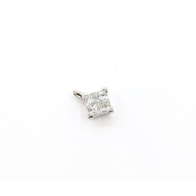 Pendant Illusion Set .50ctw Princess Diamonds 14kw 11.5x8.5mm 1.04g 126050034
