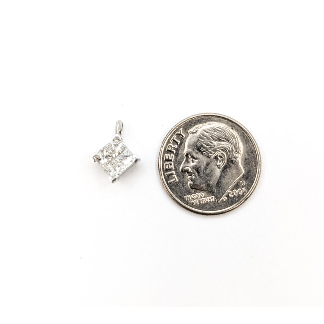Pendant Illusion Set .50ctw Princess Diamonds 14kw 11.5x8.5mm 1.04g 126050034