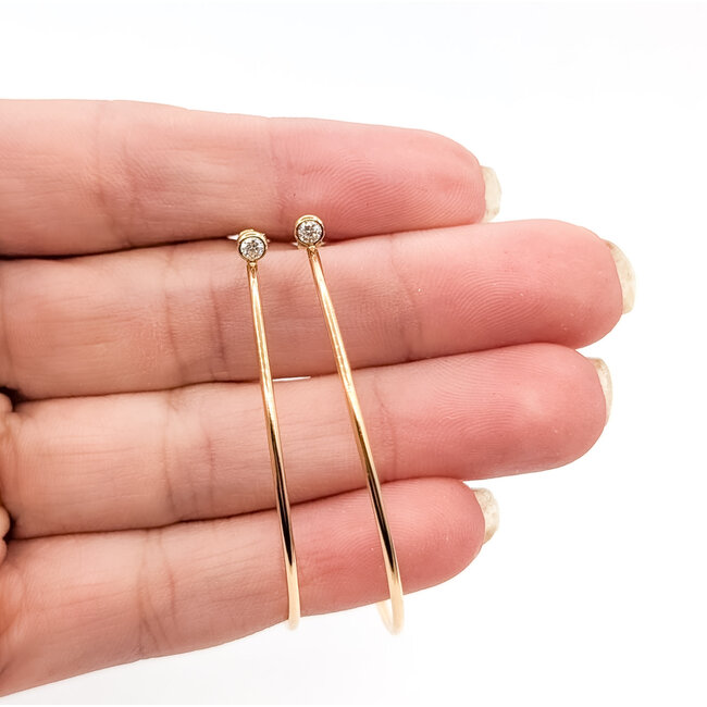Earnings Tiffany & Co. Elsa Peretti Hoops .10ctw Round 1.2mm 1.6" 126050038