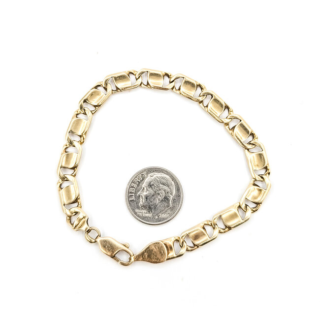 Bracelet Flat Mariner Link 14ky 6mm 7" 13.13g 126052006