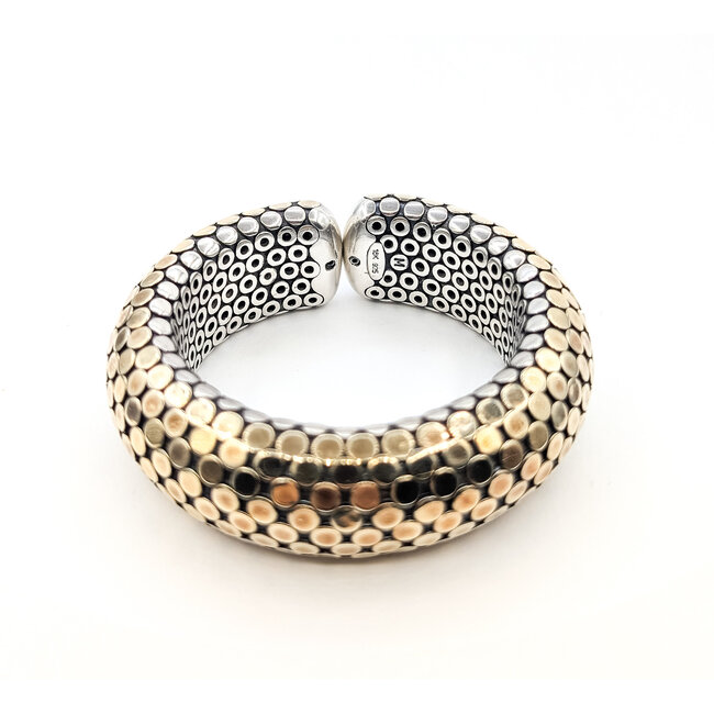Bracelet John Hardy Dot Cuff 18ky & 925 22mm 7.25" 130g 126052001