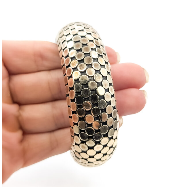 Bracelet John Hardy Dot Cuff 18ky & 925 22mm 7.25" 130g 126052001
